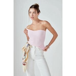 ENDLESS ROSE Pink Ribbed Sleeveless Tube Top New Ways Women’s Size Large NWT